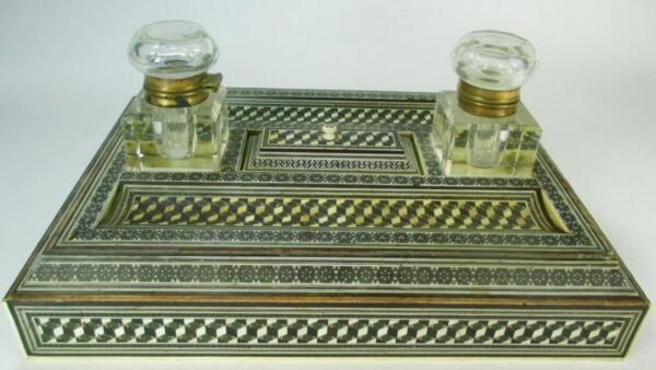 Antique Ivory Inkstand