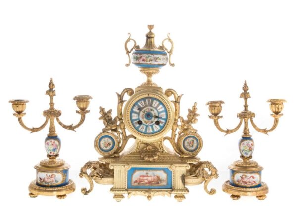 19th Century Sevres Clock Set