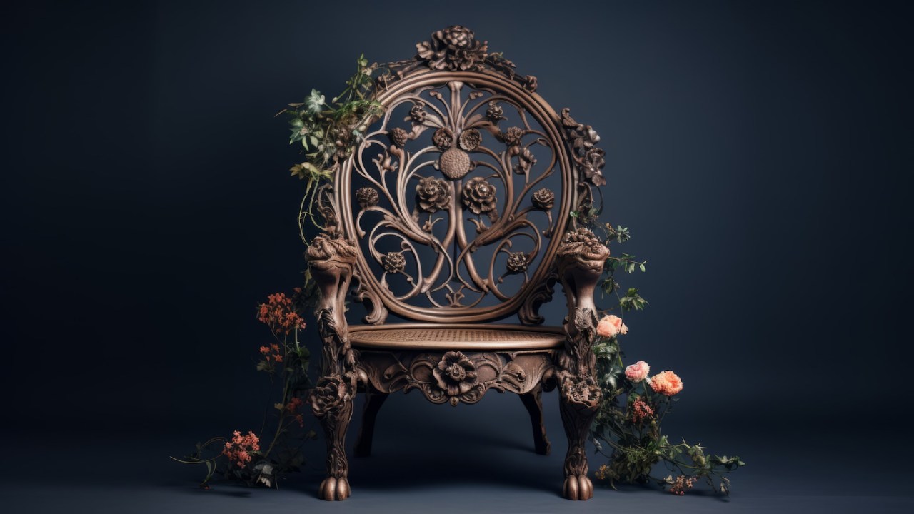 Ornate Chair in Art Nouveau Style