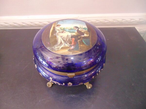 French glass box with gilt work