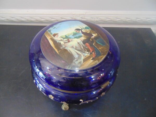 French glass box with gilt work