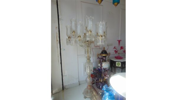 Heavy Cut Glass Torchiere