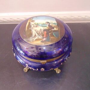 French glass box with gilt work