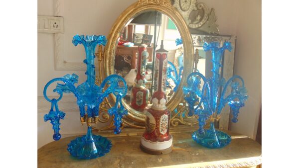 Blue Victorian Epergne