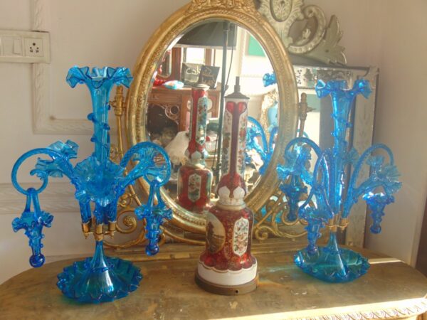 Blue Victorian Epergne