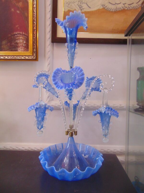 Blue Victorian Epergne