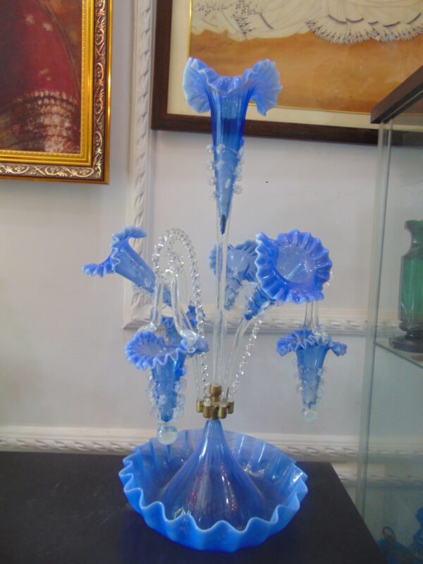 Blue Victorian Epergne