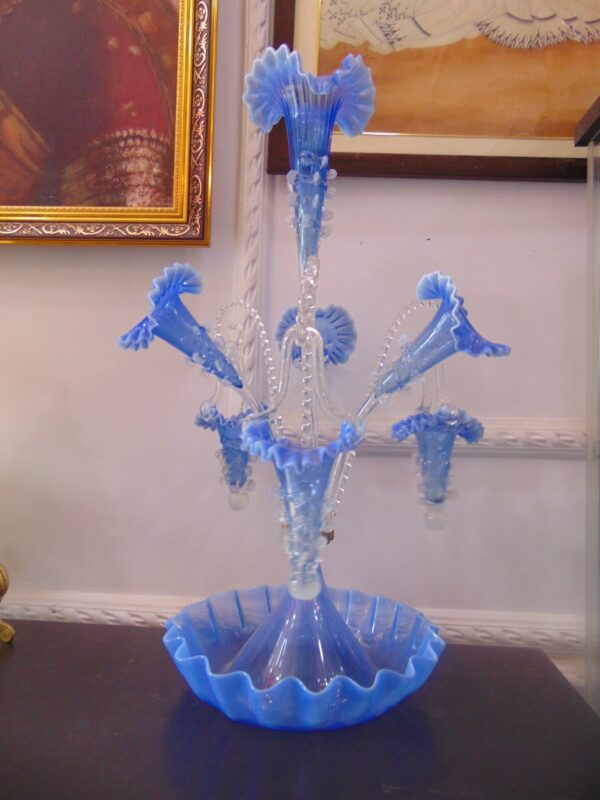 Blue Victorian Epergne