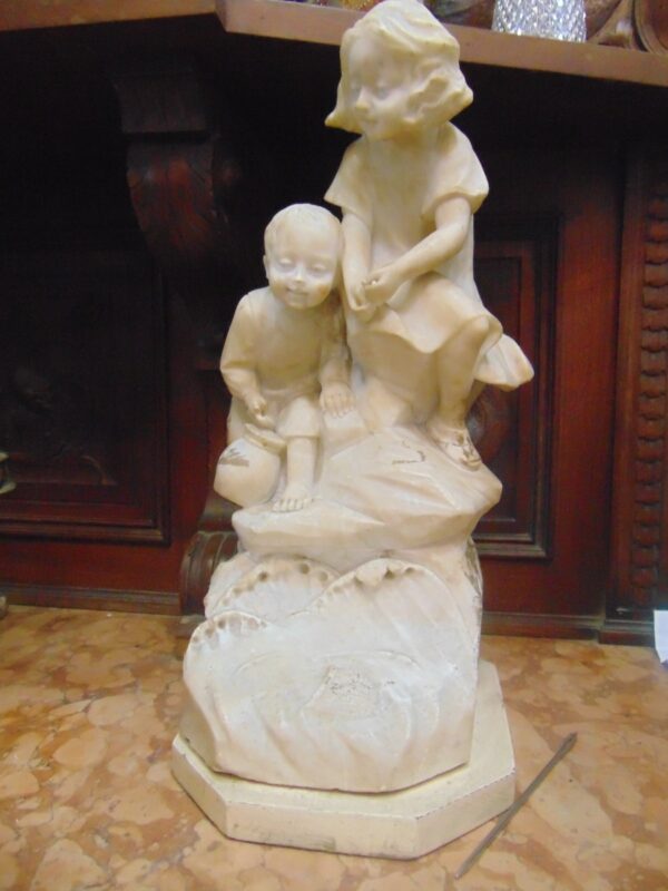 Two Children Marble Bust