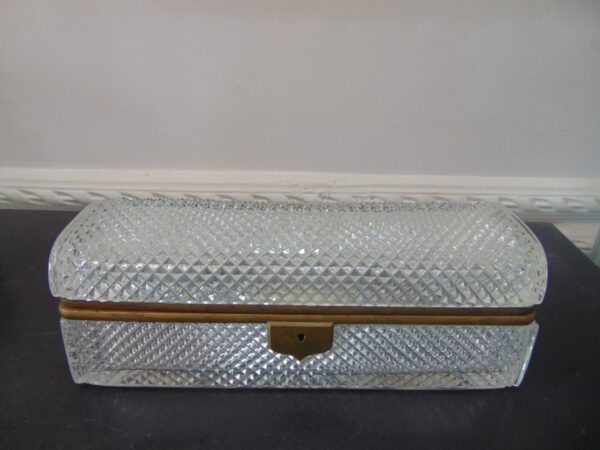 French Ormolu Heavy cut Glass Casket Box