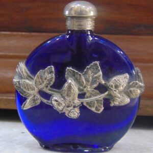 Floral Vintage Blue Perfume Bottle