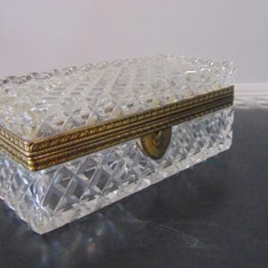 French Ormolu Heavy Cut Glass Casket Box