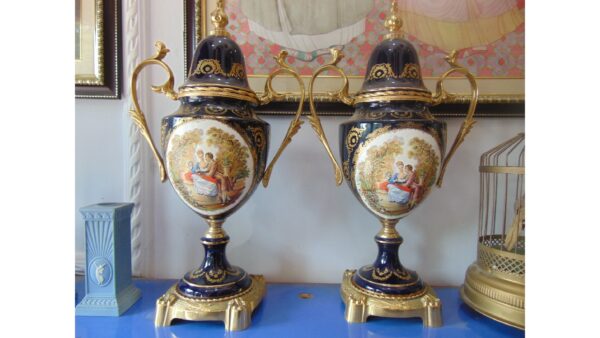 French Sevres Porcelain Vase Pair