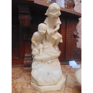 Two Children Marble Bust